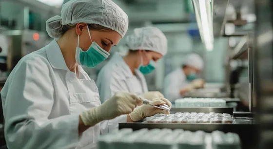 Farmacêuticas manipulando fórmulas no laboratório da Biodoses
